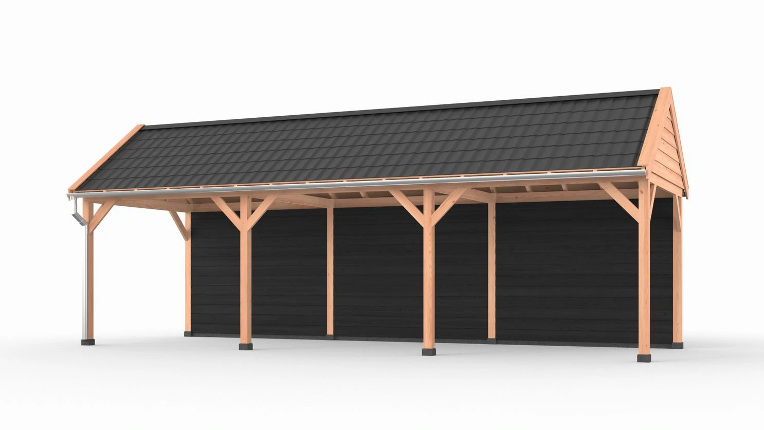 Douglas overkapping zadeldak, 900 x 300, met achterwand, Westwood DIY - Afbeelding 3